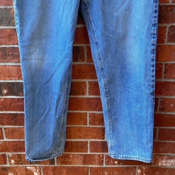 Carthartt Mens 36X32 Blue Jean Denim Work Pants Straight Leg Well Worn - Picture 3 of 9